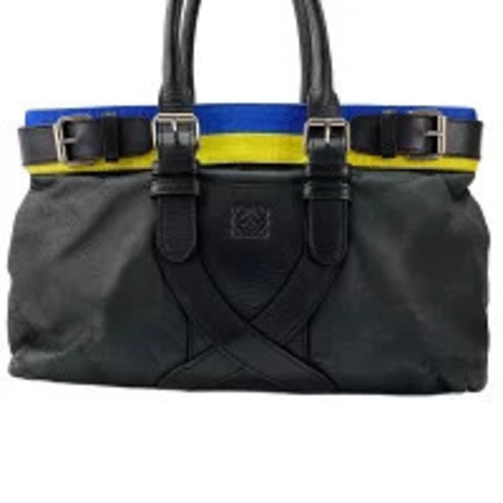 Loewe Leather Anagram Tote Bag Black